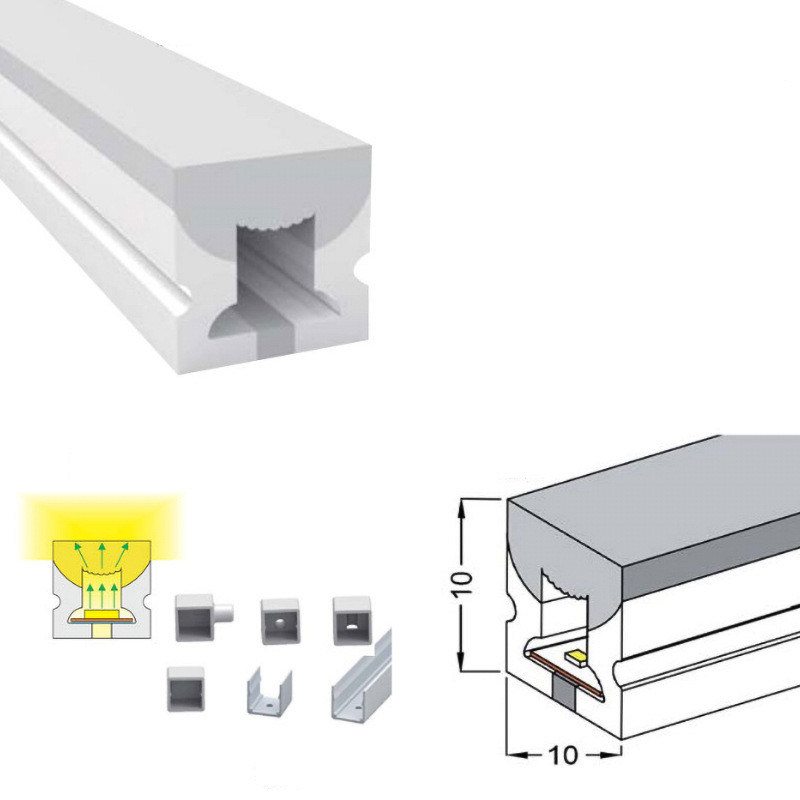 les aimants menés d'agrafes des lampes au néon 24V de flexibel installent le néon linéaire de lumières de la bande 3000K mené