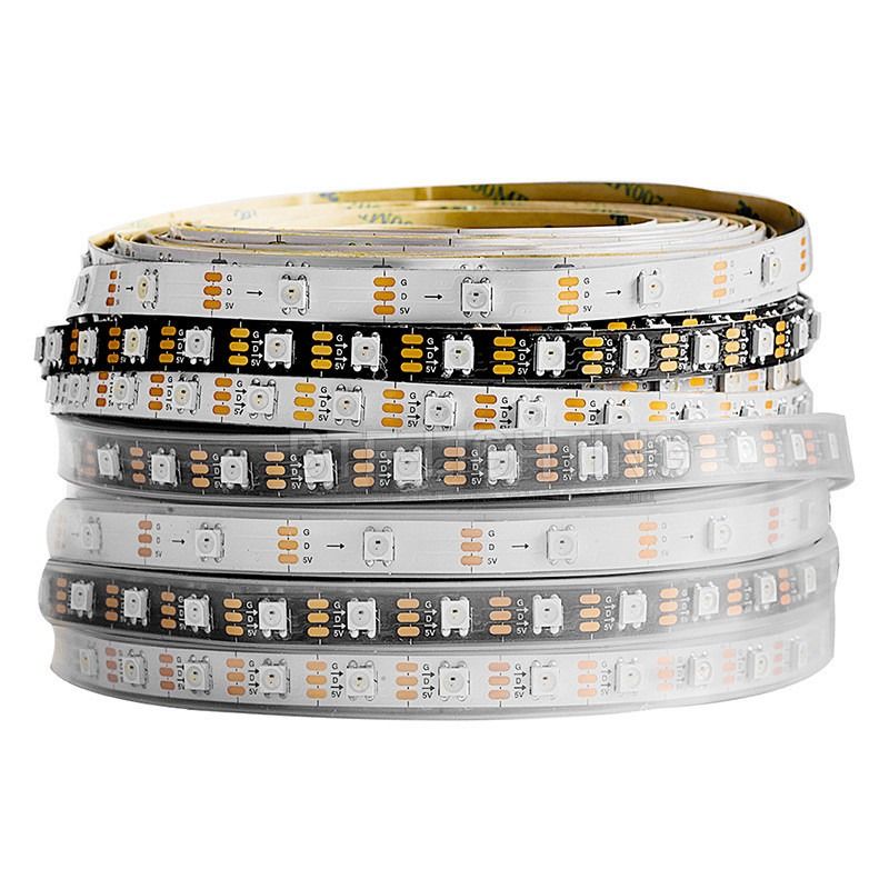 Bande accessible individuelle flexible de pixel de la lumière de bande de RVB LED WS2812B 5050SMD 16.4FT 60Pixels/M 300Pixels LED