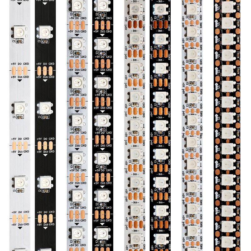 Bande accessible individuelle flexible de pixel de la lumière de bande de RVB LED WS2812B 5050SMD 16.4FT 60Pixels/M 300Pixels LED