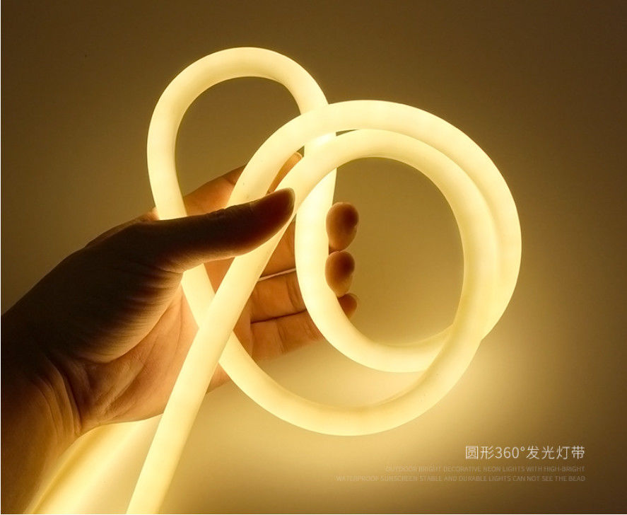 Couleur blanche chaude flexible au néon de lumière de bande de la lampe au néon 24V IP67 de silicone de LED